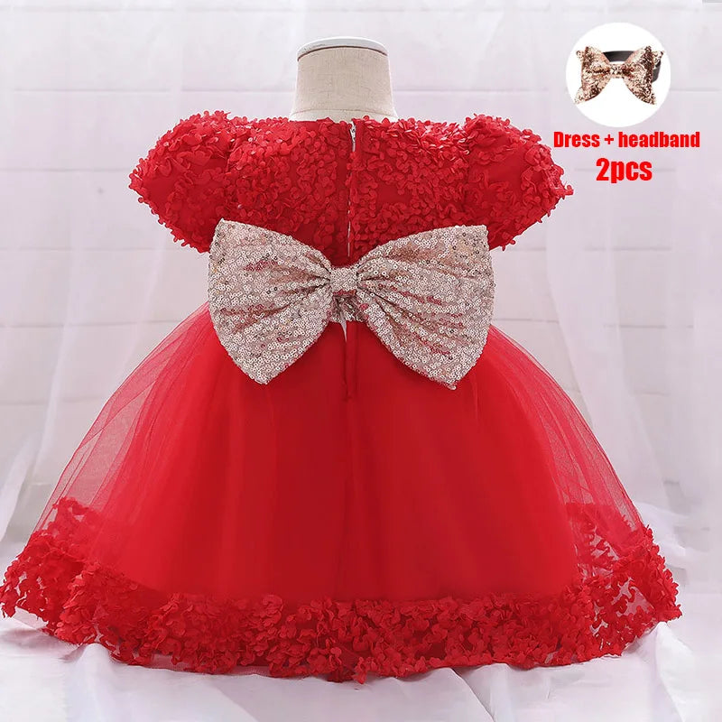 Princess Dress with Large Bow - Christmas & Birthday