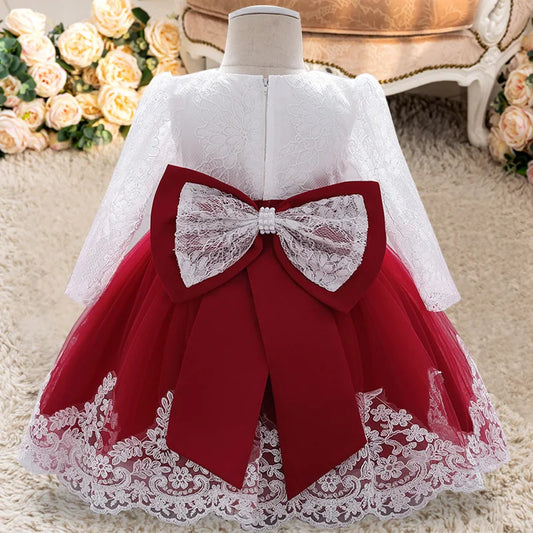 Princess Dress with Large Bow - Christmas & Birthday