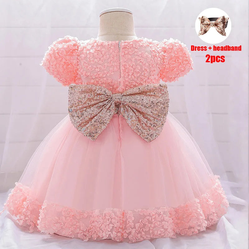 Princess Dress with Large Bow - Christmas & Birthday