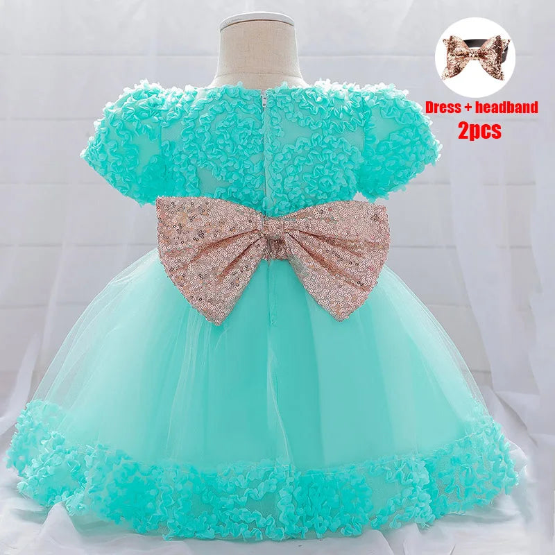 Princess Dress with Large Bow - Christmas & Birthday