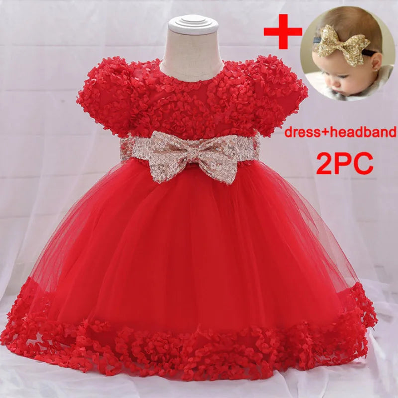 Princess Dress with Large Bow - Christmas & Birthday