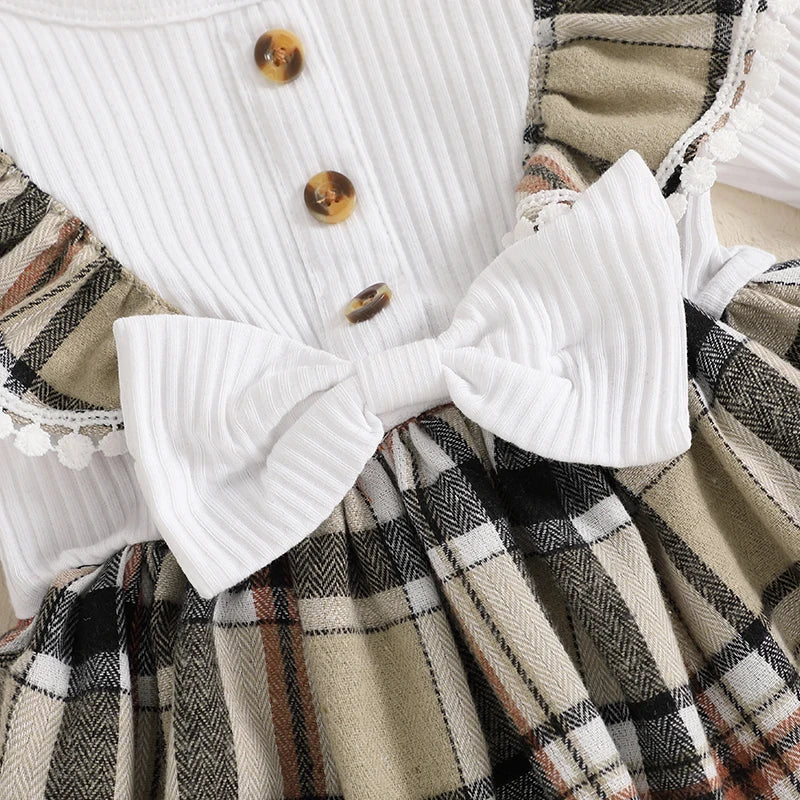Baby Girl Plaid Romper Dress Apparel - 2 Piece