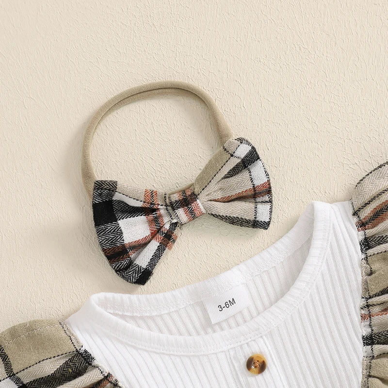 Baby Girl Plaid Romper Dress Apparel - 2 Piece