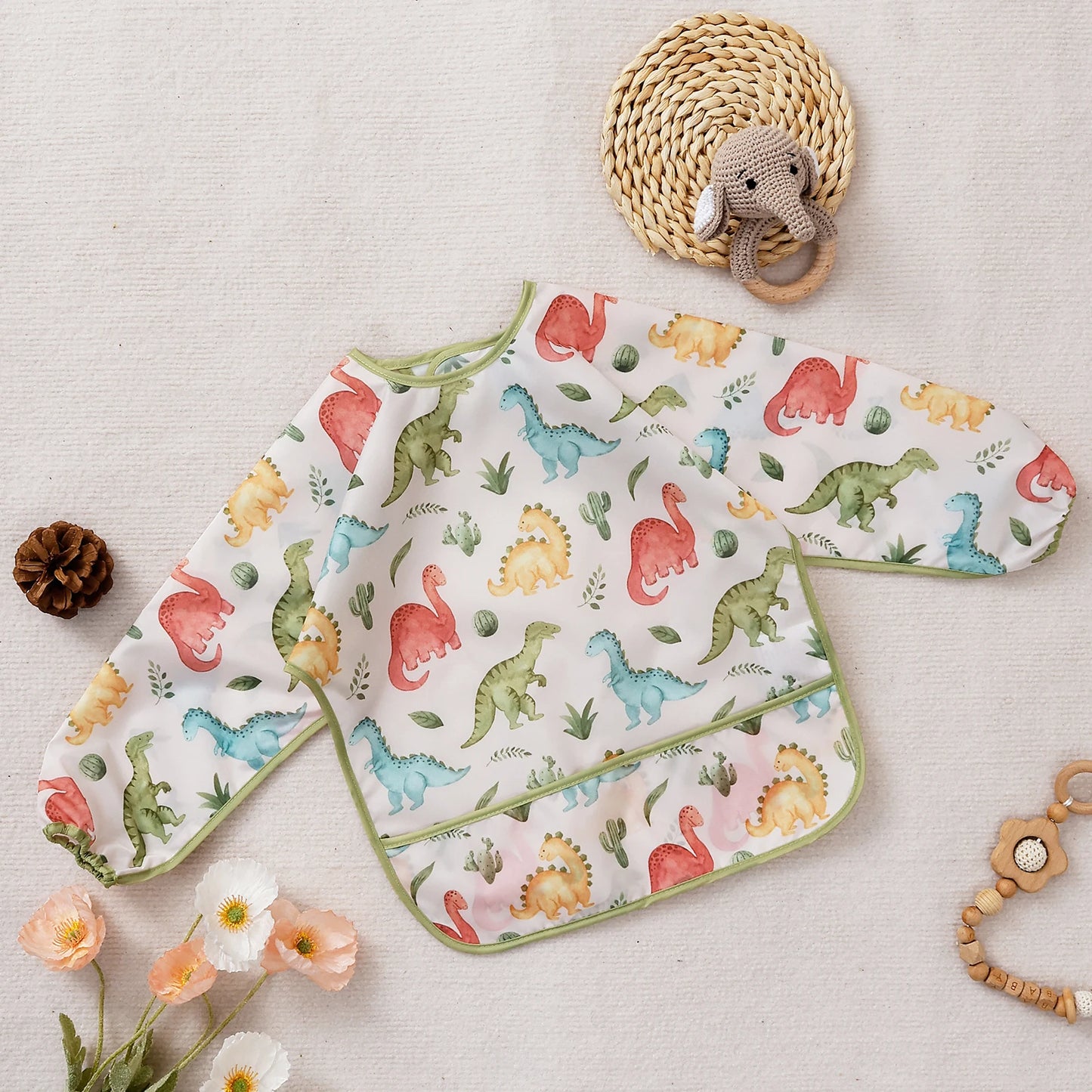 Waterproof Feeding Bib with Long Sleeves