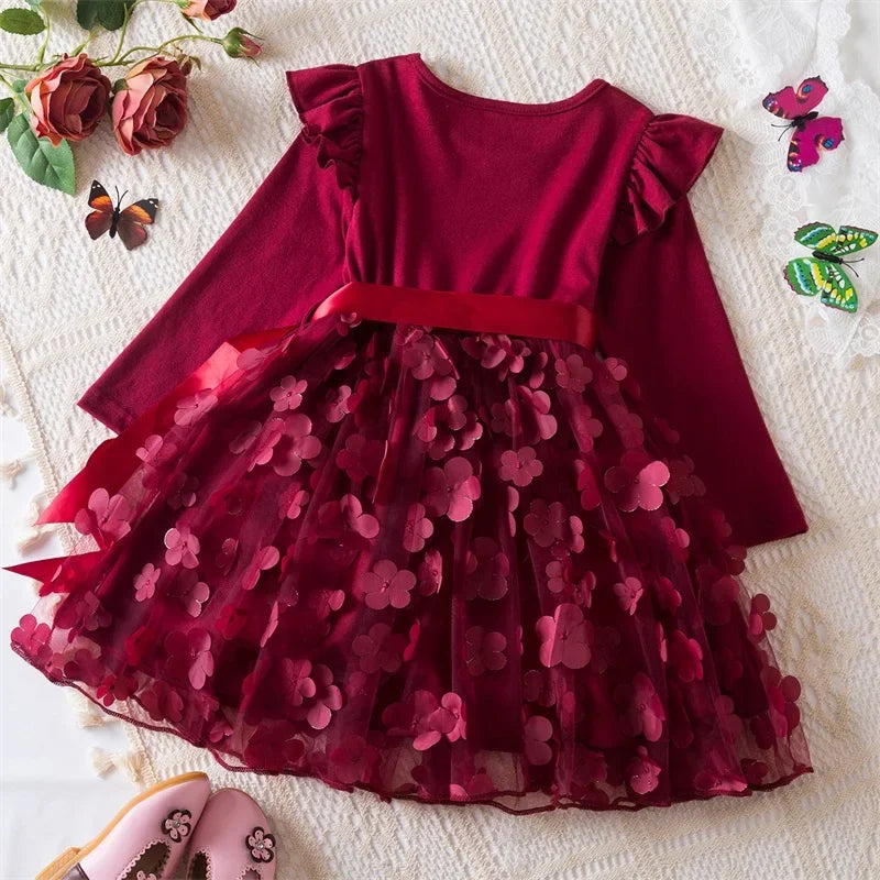 Girls Princess Dress - Flowers