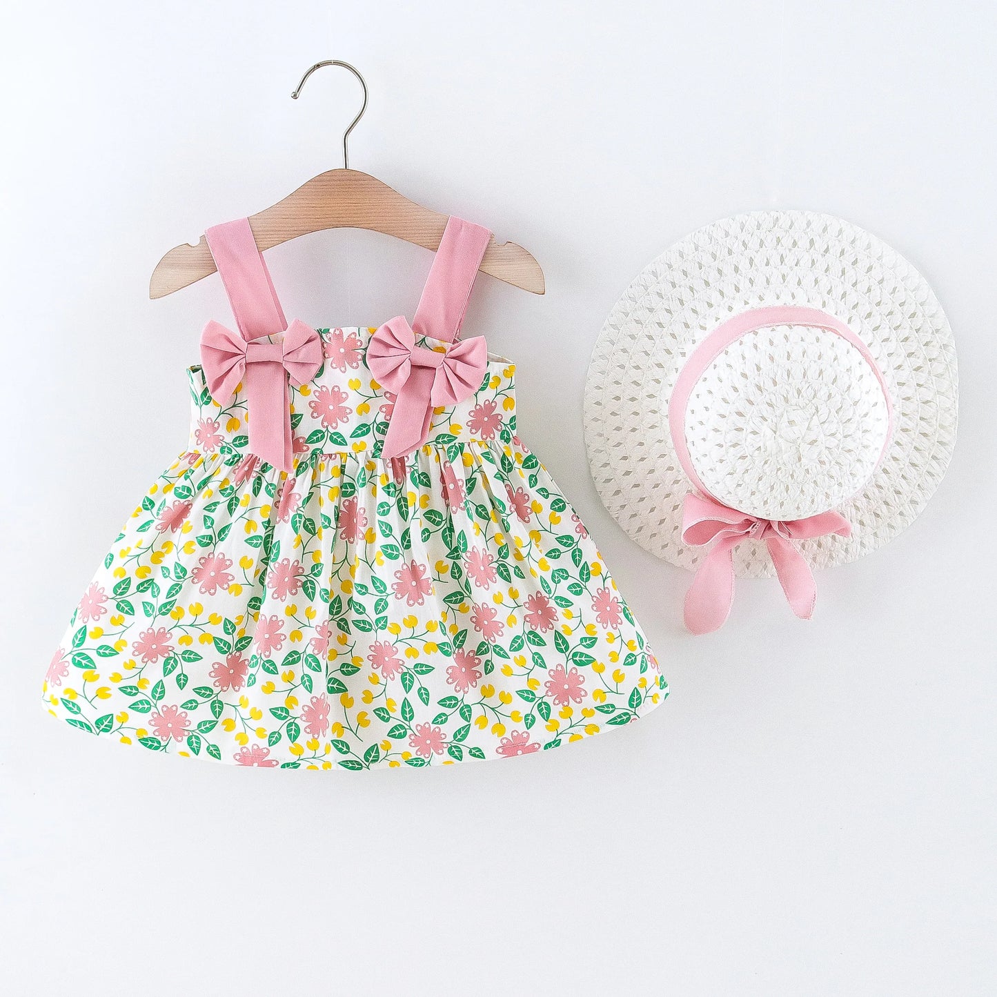 Summer Girls Floral Dress with Hat