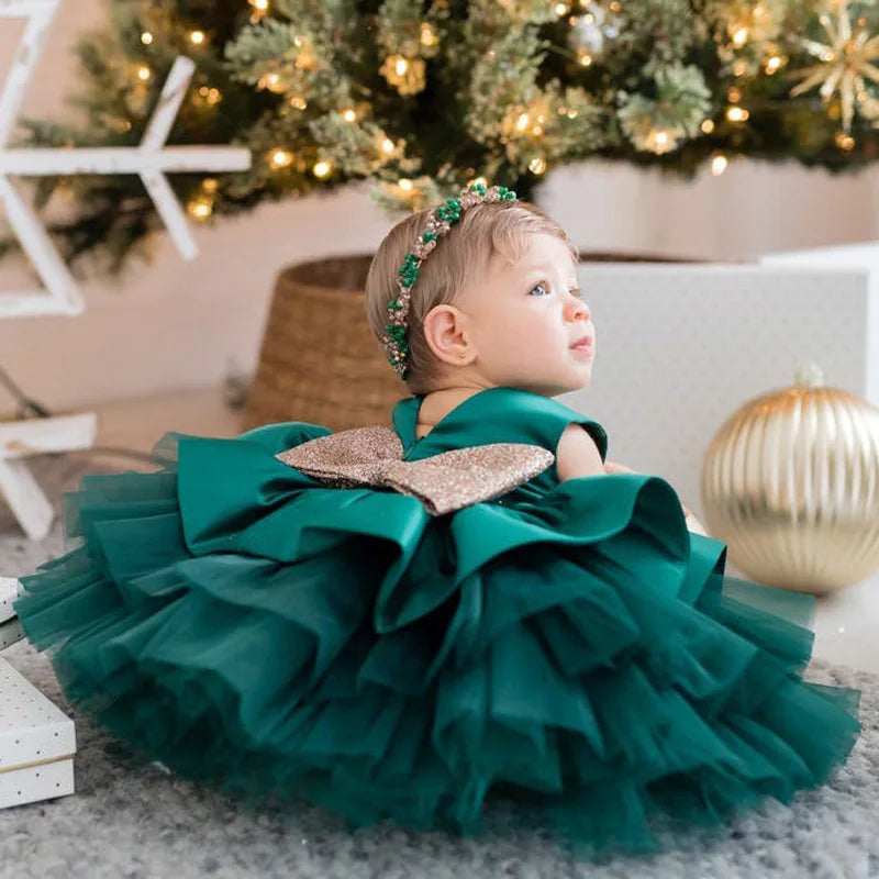 Baby Girl Lace Princess Dress (Green, 3m - 3y)