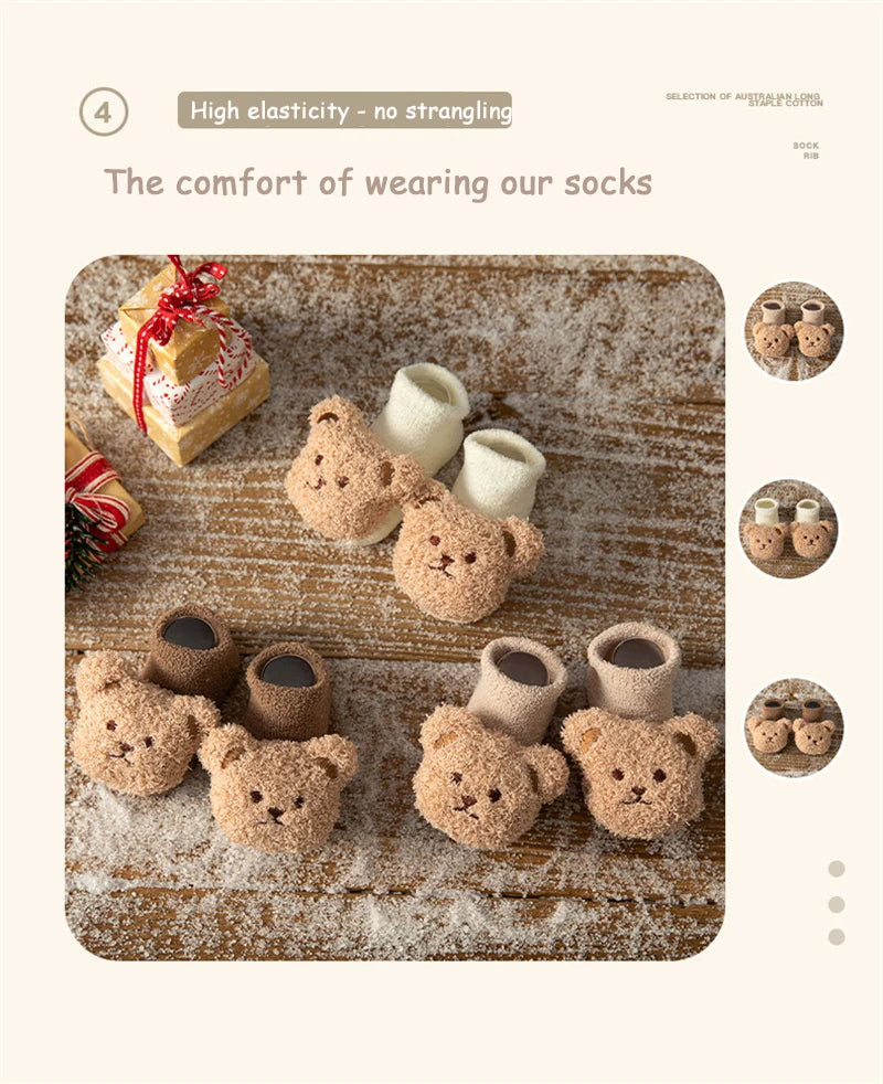 Bear Design Newborn Warm Socks