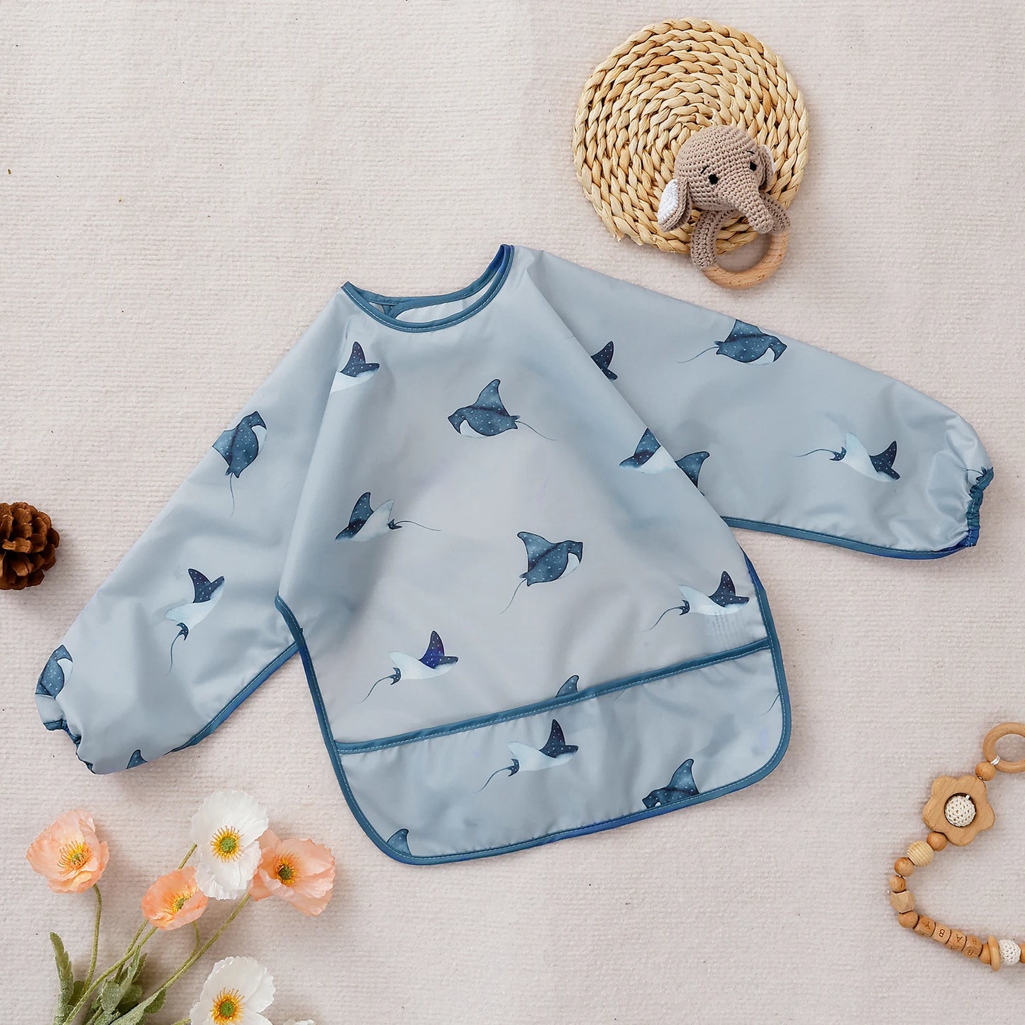 Waterproof Feeding Bib with Long Sleeves