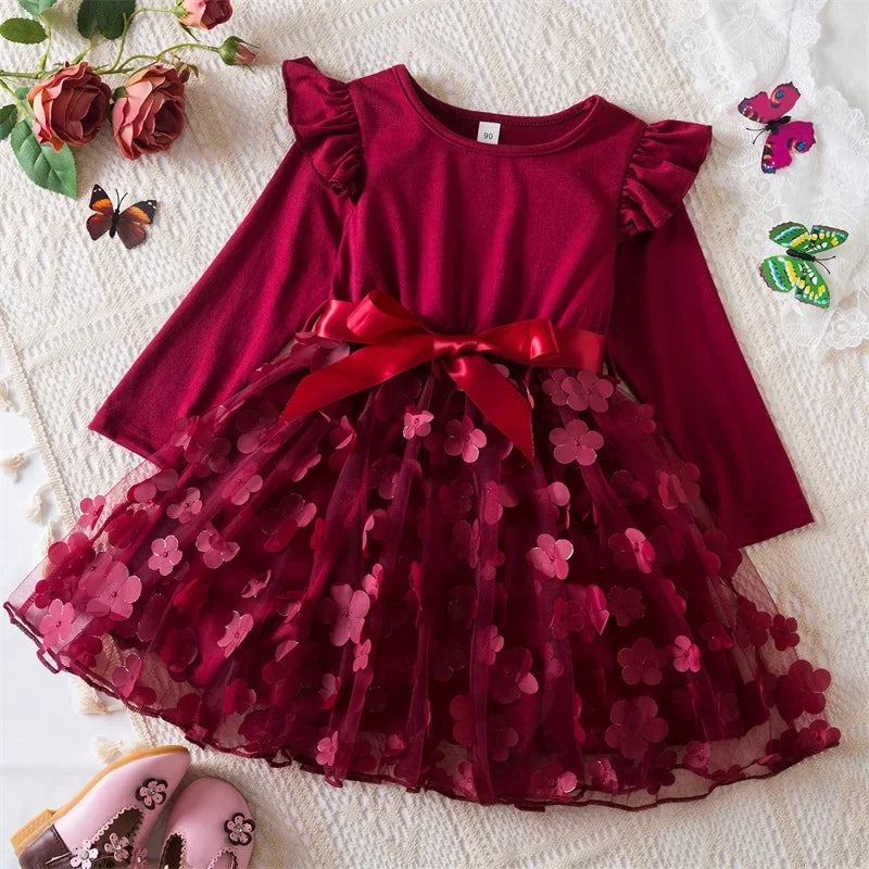 Girls Princess Dress - Flowers