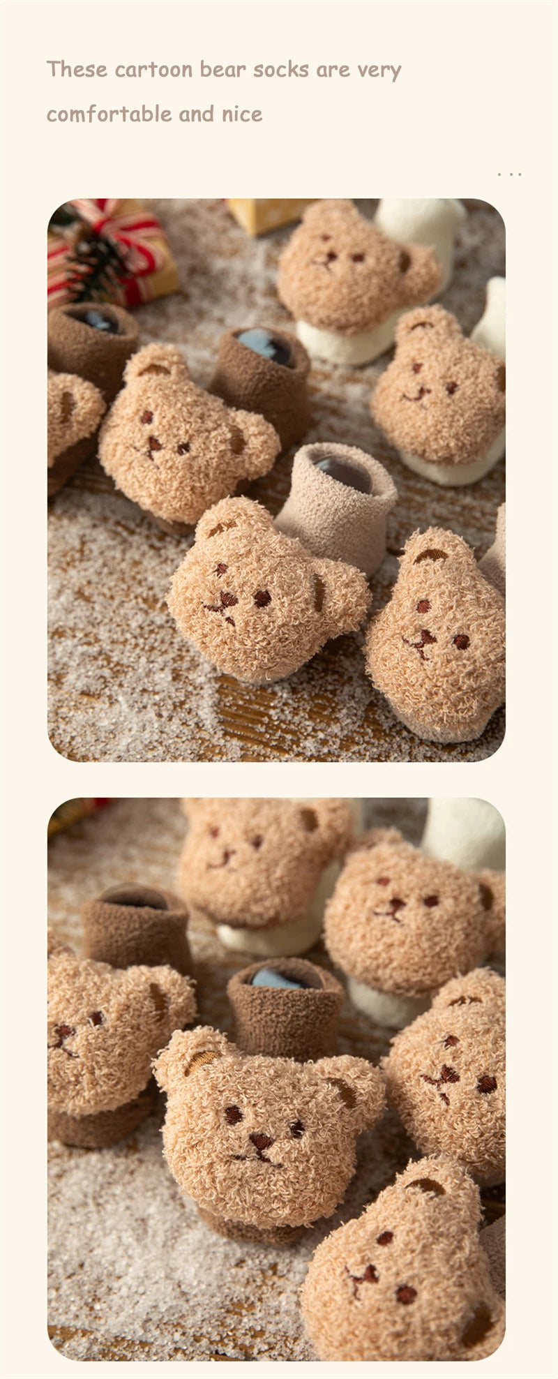 Bear Design Newborn Warm Socks