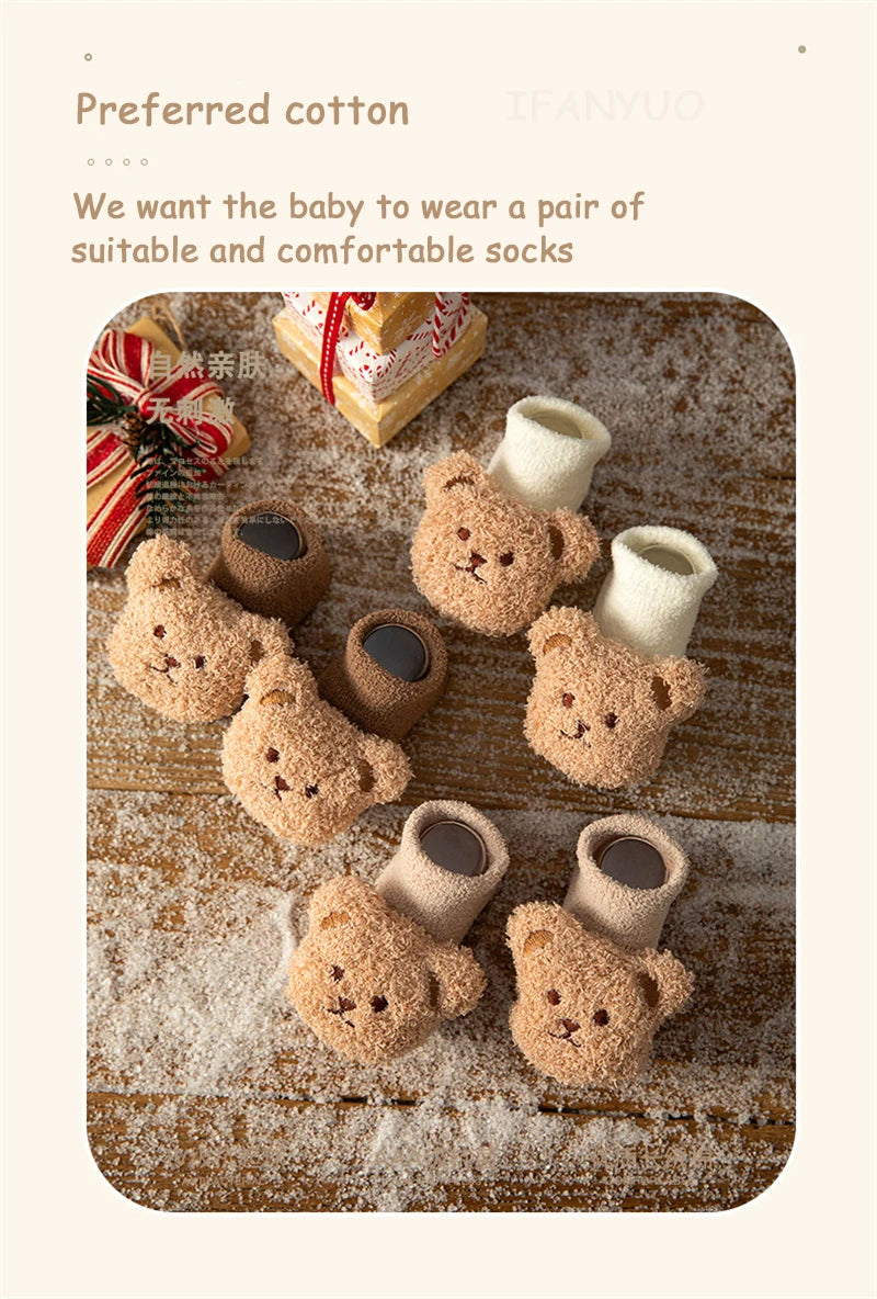 Bear Design Newborn Warm Socks