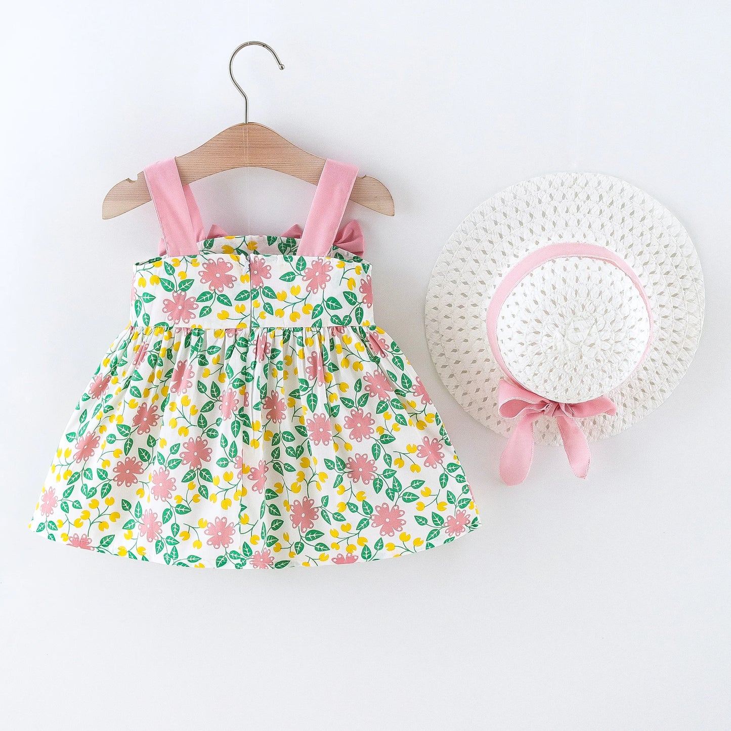 Summer Girls Floral Dress with Hat