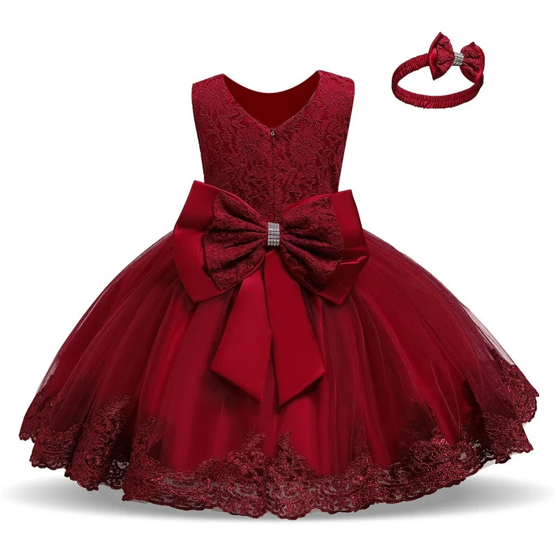 Baby Girl Christmas Princess Dress - Lace