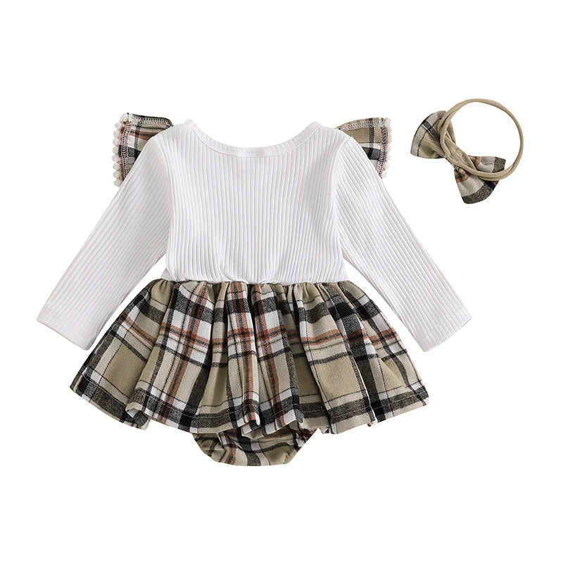 Baby Girl Plaid Romper Dress Apparel - 2 Piece