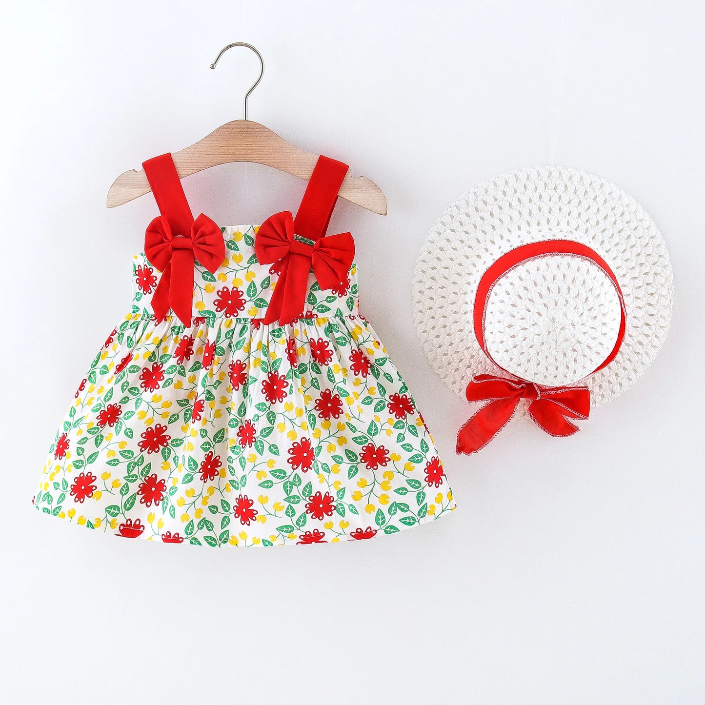 Summer Girls Floral Dress with Hat