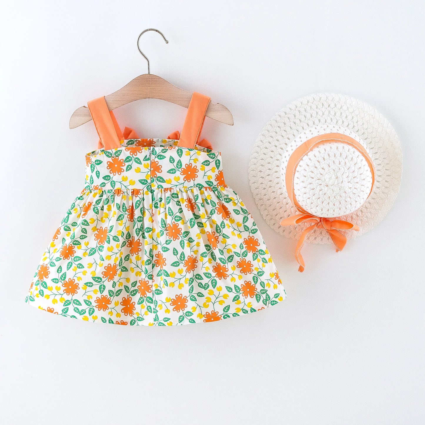 Summer Girls Floral Dress with Hat