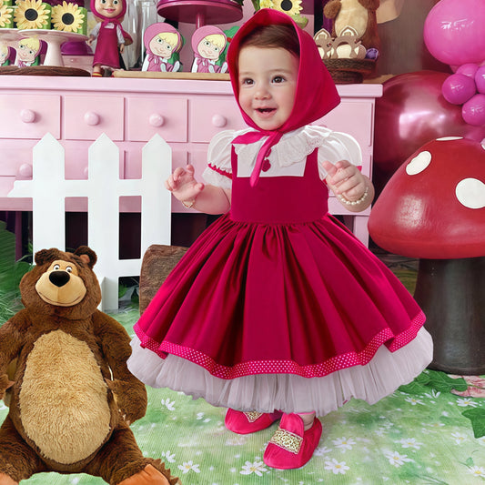 Masha and Bear Christmas Costume - Baby Girls