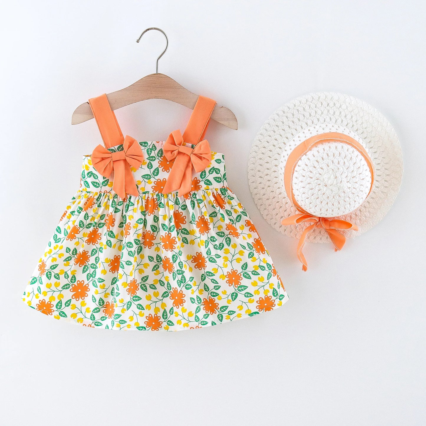 Summer Girls Floral Dress with Hat