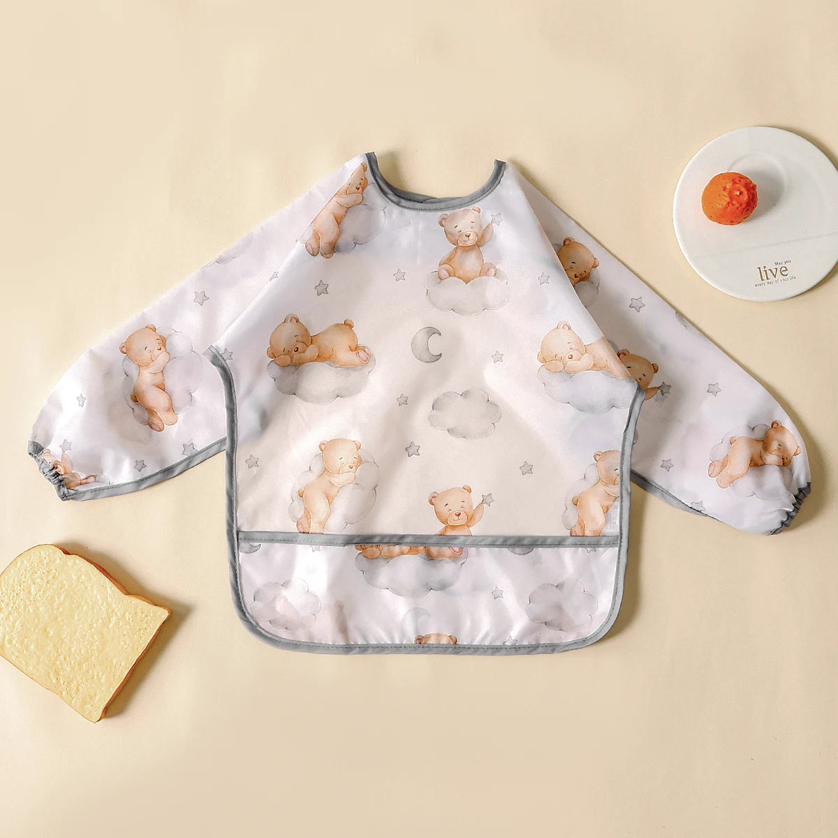 Waterproof Feeding Bib with Long Sleeves