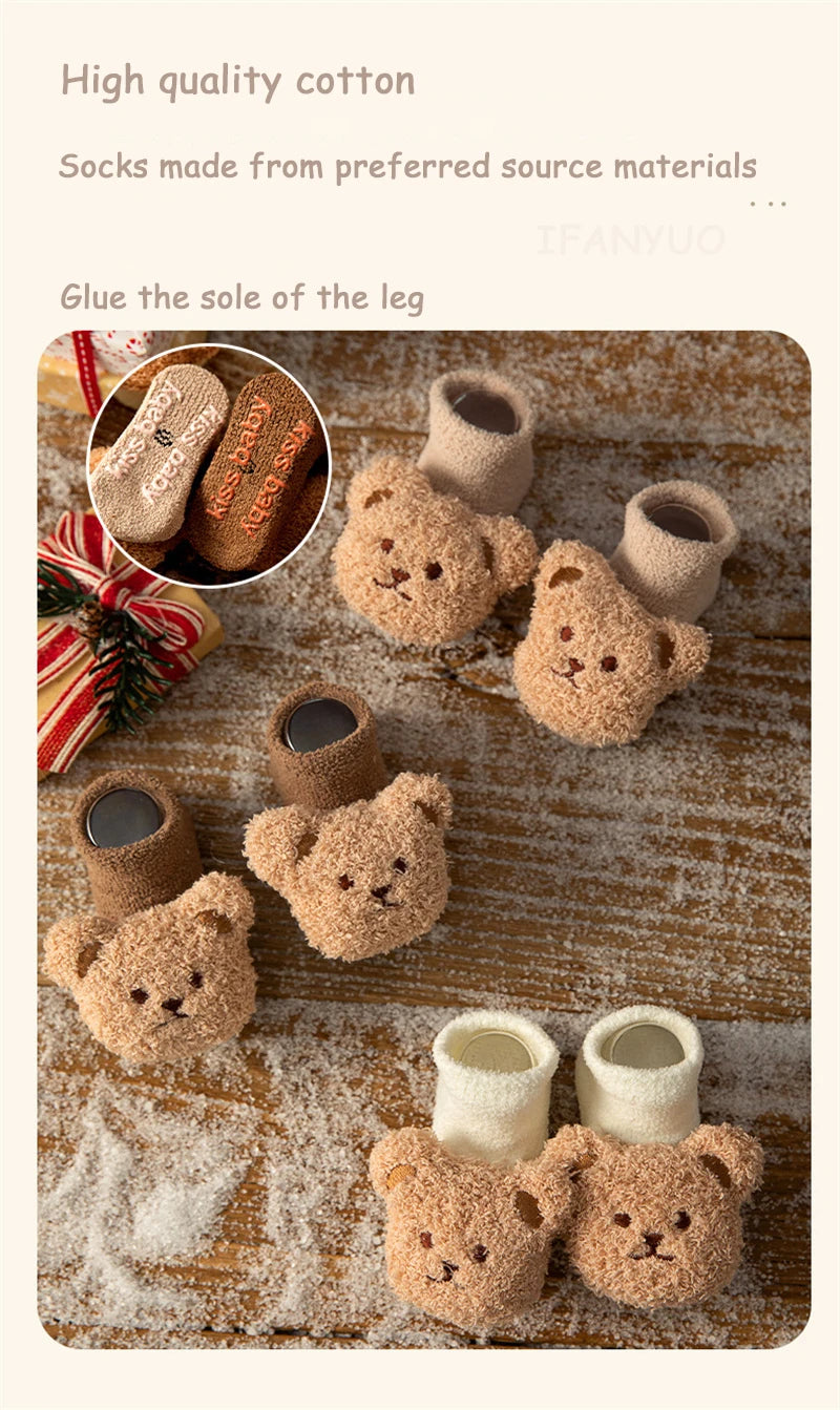 Bear Design Newborn Warm Socks