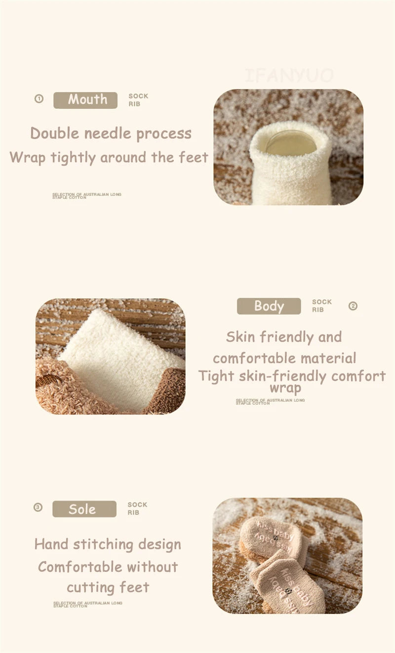 Bear Design Newborn Warm Socks
