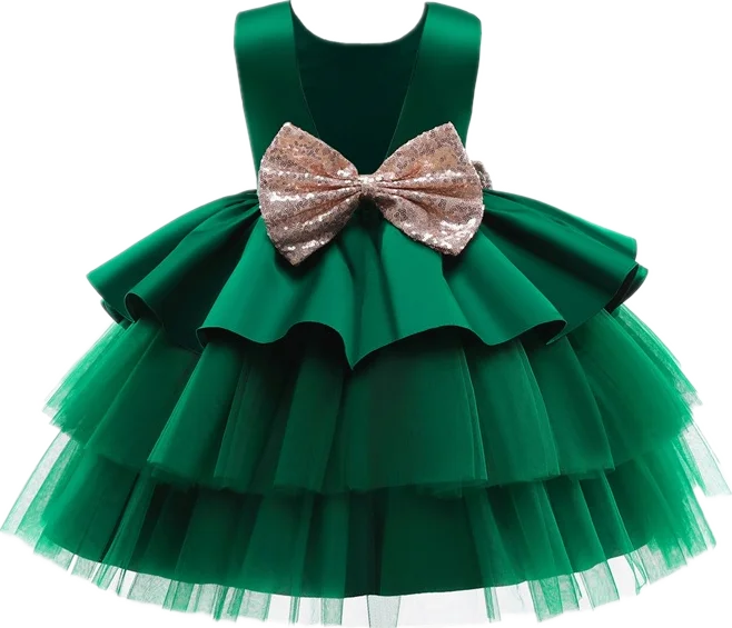 Baby Girl Lace Princess Dress (Green, 3m - 3y)